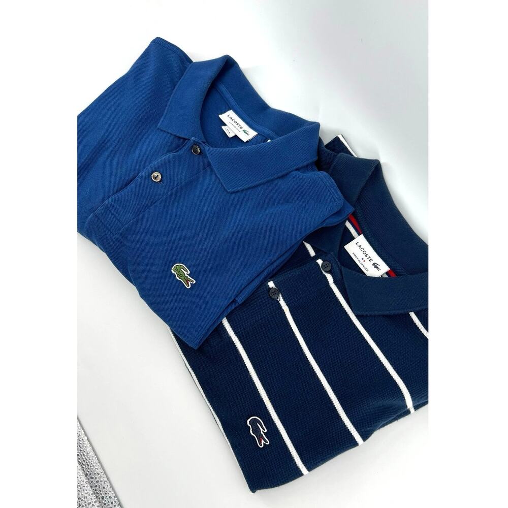 Lacoste Men's Polo Shirts Lot Of 2 Size XL Blue Minimalist Preppy